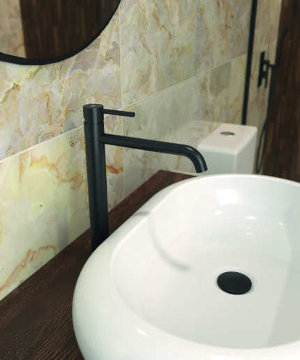 Grifo monomando SIRIO para lavabo de caño alto.
